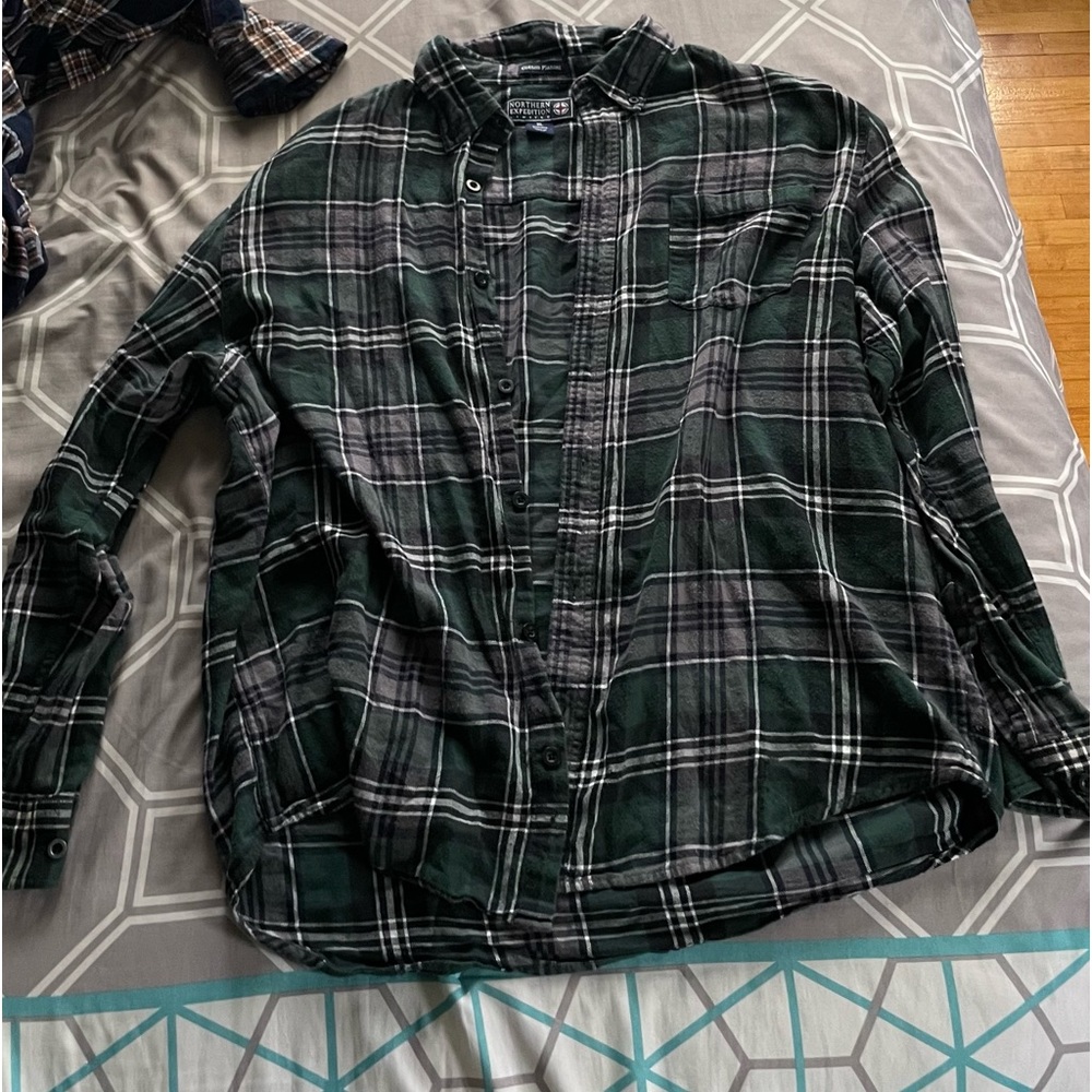 Green Plaid Flannel size XL